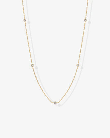 Simulated Diamond Station Necklace